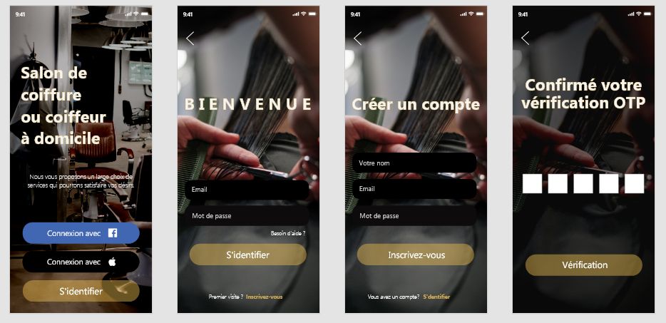 Maquettes UI UX